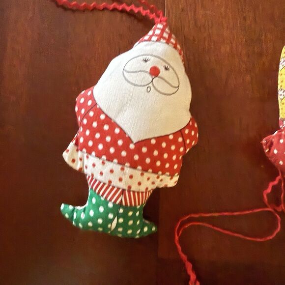 Vtg 70 Handmade Fabric Stuffed Christmas Ornament Lot of 4 Angel Santa Bell Tree - Picture 5 of 7